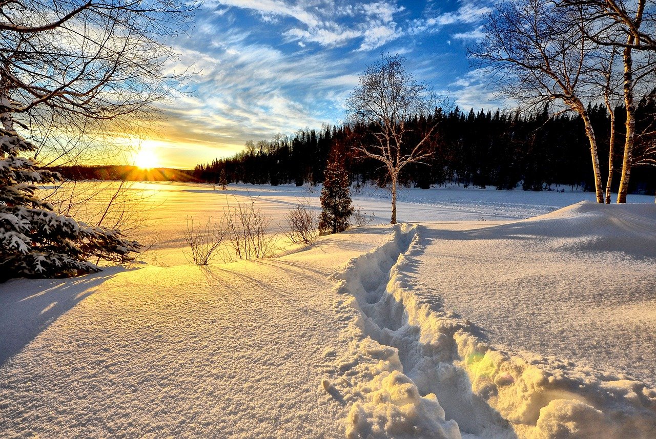 Winter Landscape Sunset Cold Snow  - AlainAudet / Pixabay